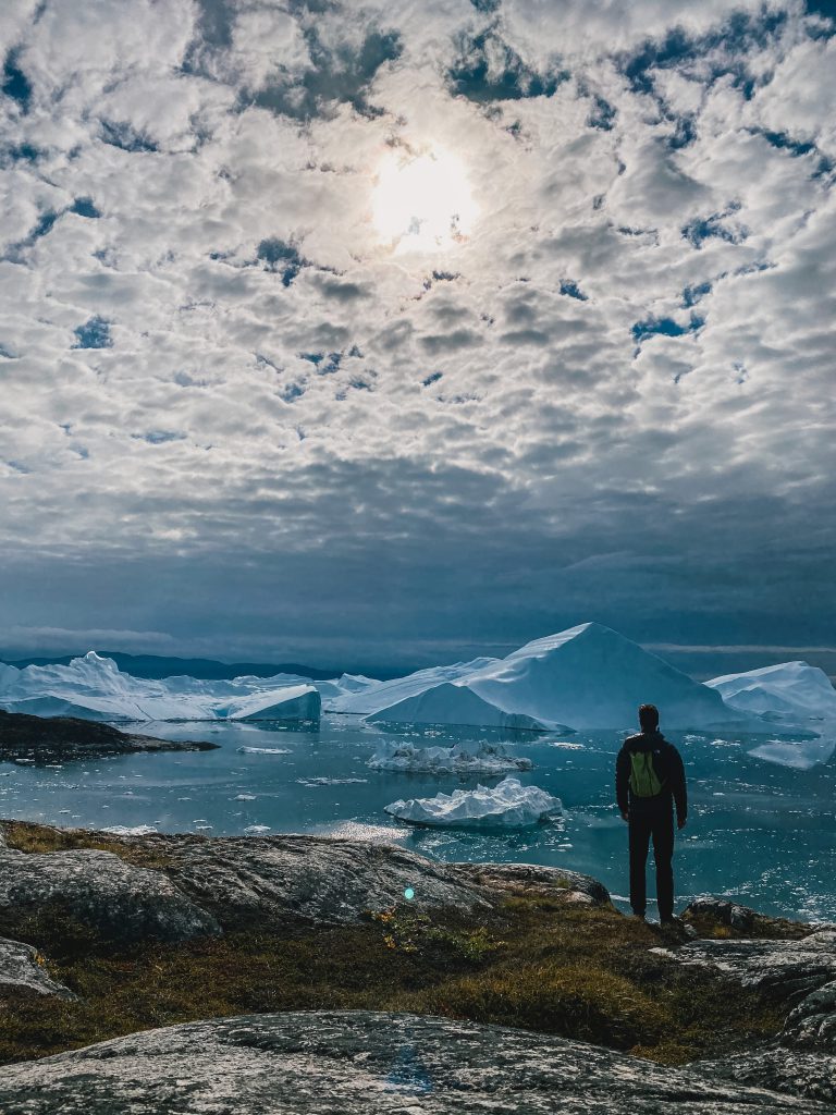 The Arctic Circle Trail in Greenland and the icebergs near Ilullisat, one of the many trails where "leave things better than you found them" is a basic principle of the trail.