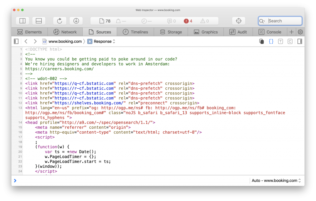 Booking.com source code